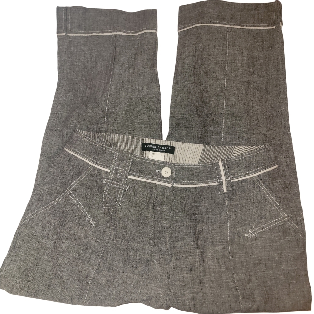 Lucien Daunois Grey With White Trim Cropped Pants Size 29